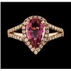 Image 2 : 1.70 ctw Pink Tourmaline and Diamond Ring - 14KT Rose Gold