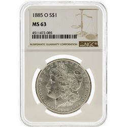 1885-O NGC MS63 Morgan Silver Dollar