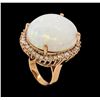 Image 4 : 24.13 ctw Opal and Diamond Ring - 14KT Rose Gold