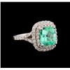 Image 1 : 3.01 ctw Emerald and Diamond Ring - 14KT White Gold