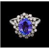 Image 2 : 2.96 ctw Tanzanite and Diamond Ring - 14KT White Gold