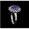 Image 4 : 2.96 ctw Tanzanite and Diamond Ring - 14KT White Gold