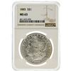 Image 1 : 1885 NGC MS63 Morgan Silver Dollar