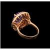 Image 3 : 14KT Rose Gold 6.61 ctw Tanzanite, Ruby and Diamond Ring