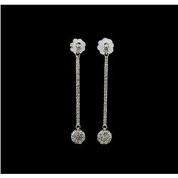 14KT White Gold 0.89 ctw Diamond Earrings