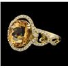 Image 1 : 4.66 ctw Tourmaline and Diamond Ring - 14KT Yellow Gold