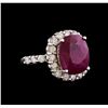 Image 1 : GIA Cert 8.27 ctw Ruby and Diamond Ring - 14KT White Gold