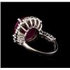 Image 3 : GIA Cert 8.27 ctw Ruby and Diamond Ring - 14KT White Gold