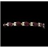 Image 1 : 21.24 ctw Ruby and Diamond Bracelet - 14KT White Gold