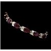 Image 2 : 21.24 ctw Ruby and Diamond Bracelet - 14KT White Gold