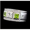 Image 1 : Crayola 0.90 ctw Peridot and White Sapphire Ring - .925 Silver