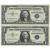 Image 1 : 1957 $1 AU/Unc Silver Certificate Currency Lot of 2