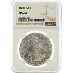 1888 NGC MS64 Morgan Silver Dollar