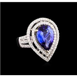 14KT Two-Tone 5.39 ctw Tanzanite and Diamond Ring