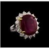 Image 1 : 14KT White Gold 13.74 ctw Ruby and Diamond Ring