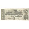 Image 1 : 1863 $5 The Confederate States of America Note T-60 CC