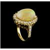 Image 4 : 11.30 ctw Opal and Diamond Ring - 14KT Yellow Gold