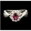 Image 2 : 0.39 ctw Ruby and Diamond Ring - Platinum