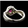 Image 3 : 0.39 ctw Ruby and Diamond Ring - Platinum