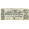 Image 1 : 1863 $5 The Confederate States of America Note T-60 CC