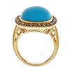 Image 3 : 8.15 ctw Turquoise and Diamond Ring - 14KT Yellow Gold