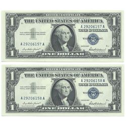 1957 $1 Silver Certificate Currency Lot of 2