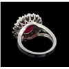 Image 3 : GIA Cert 5.91 ctw Ruby and Diamond Ring - 14KT White Gold