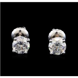 1.20 ctw Diamond Stud Earrings - 14KT White Gold