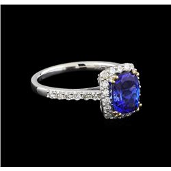 14KT White Gold 1.71 ctw Tanzanite and Diamond Ring