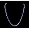 Image 2 : 14KT White Gold 27.84 ctw Tanzanite and Diamond Necklace