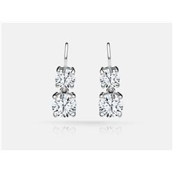 Diamond Earrings - 14KT White Gold