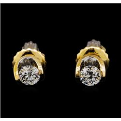 0.30 ctw Diamond Earrings - 14KT Yellow Gold