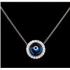 0.37 ctw Diamond Evil Eye Pendant With Chain - 14KT White Gold