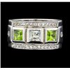 Image 2 : Crayola 0.90 ctw Peridot and White Sapphire Ring - .925 Silver