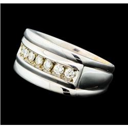 0.60 ctw Diamond Ring - 14KT Yellow Gold With Rhodium Plating