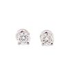 1.00 ctw Diamond Stud Earrings - 14KT White Gold
