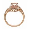 Image 1 : 2.09 ctw Morganite and Diamond Ring - 14KT Rose Gold