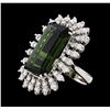 16.67 ctw Tourmaline and Diamond Ring - 14KT White Gold