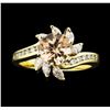 Image 2 : 1.24 ct. Morganite and Diamond Ring - 14KT Yellow Gold