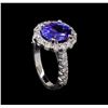 Image 4 : 3.27 ctw Tanzanite and Diamond Ring - 14KT White Gold