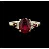 Image 2 : 3.28 ctw Ruby and Diamond Ring - 14KT Yellow Gold