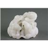 Image 2 : Chinese White Hardstone Carved Rams Statue