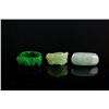 Image 1 : 3 PC Assorted Burma Green and White Jadeite Ring