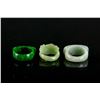 Image 2 : 3 PC Assorted Burma Green and White Jadeite Ring