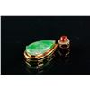 Image 3 : 18k Yellow Gold Green Jade Tear Pendant