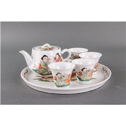 6 PC Chinese Famille Rose Teaware Set Guangxu Mark