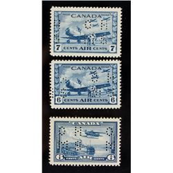 3 PC 1938 & 1942 Canada OHMS Air Mail Stamp