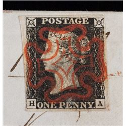 1840 British Queen Victoria Penny Black Stamp