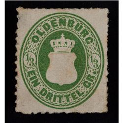 1868 Germany Oldenburg 1/3 G Stamp Scott #21