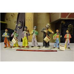 Porcelain Emmett Kelly, Jr. Collectible Figurines (7)